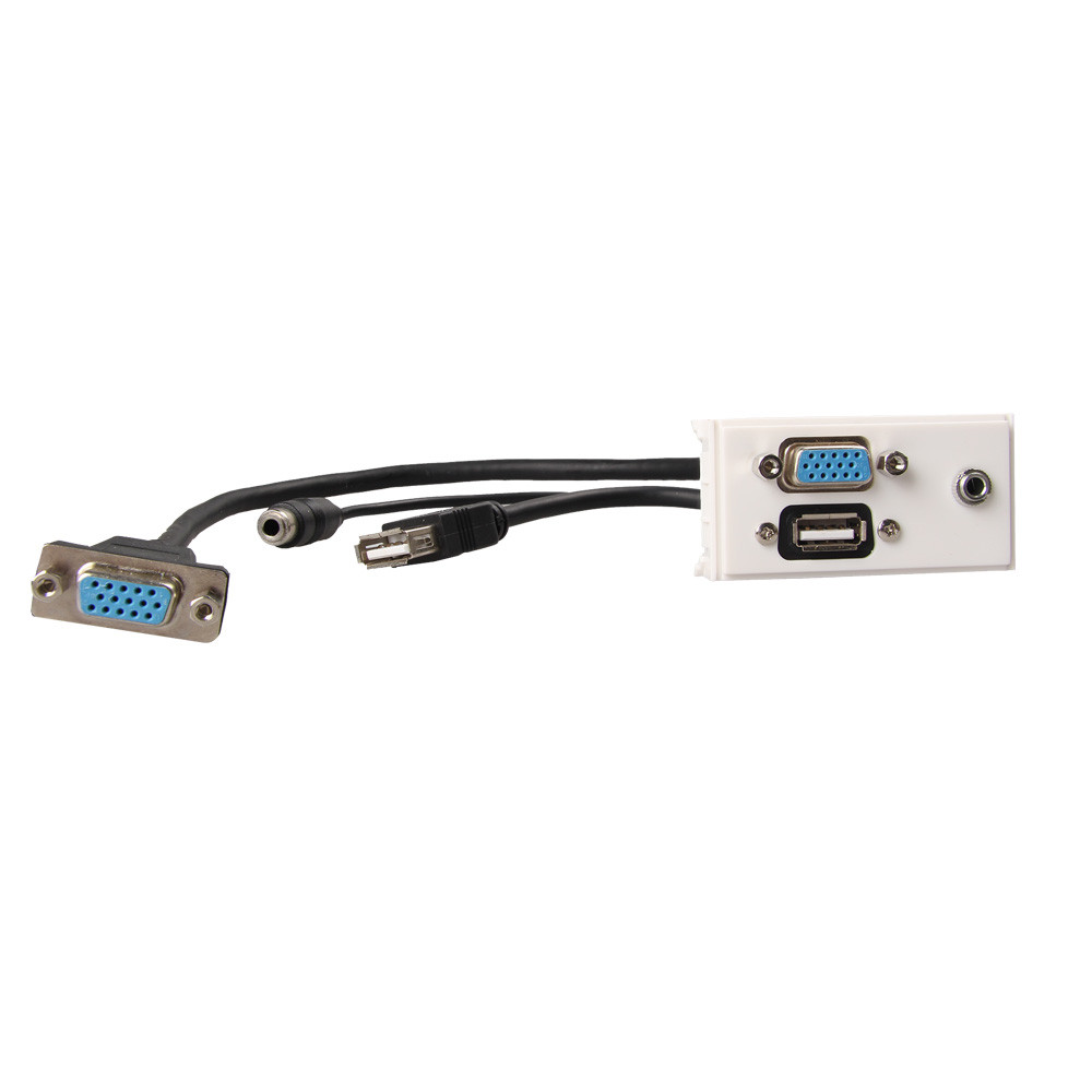 VGA, USB2.0, 3.5mm wall plate