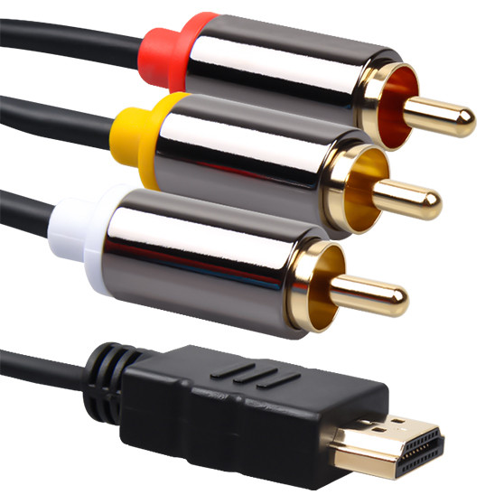 HDMI to 3 RCA cable with black jacket