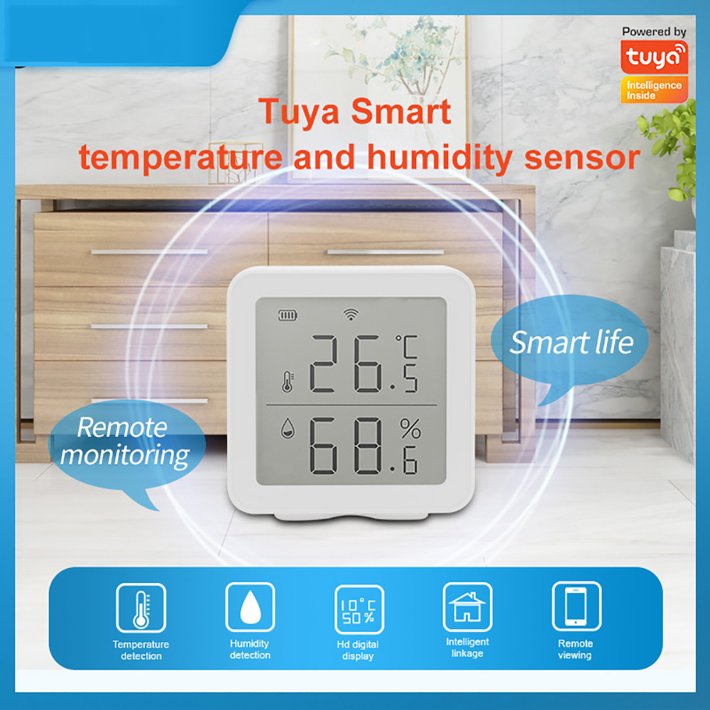 Tuya Smart WFI Wireless Temperature and Humidity Sensor Intelligent Linkage Detector Wireless Temper