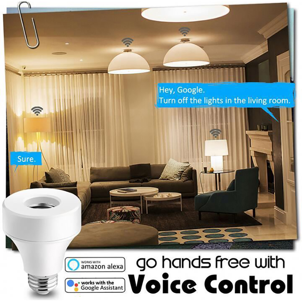 full strike,Smart home wifi remote control timing lamp holder_wireless switch_led light bulb_smart lamp holder R,salet,group